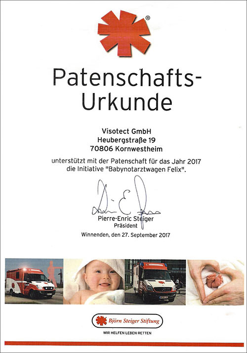 Urkunde Bj&ouml;rn-Staiger-Stiftung