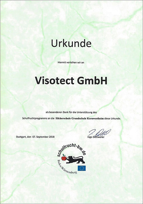 Urkunde Bj&ouml;rn-Steiger-Stiftung