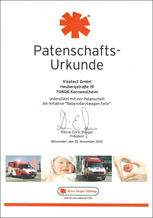Urkunde Bj&ouml;rn-Steiger-Stiftung